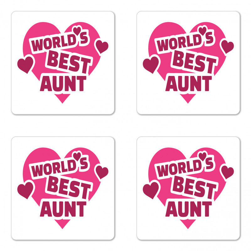 World's Best Aunt Lettering Coaster Set Of Four