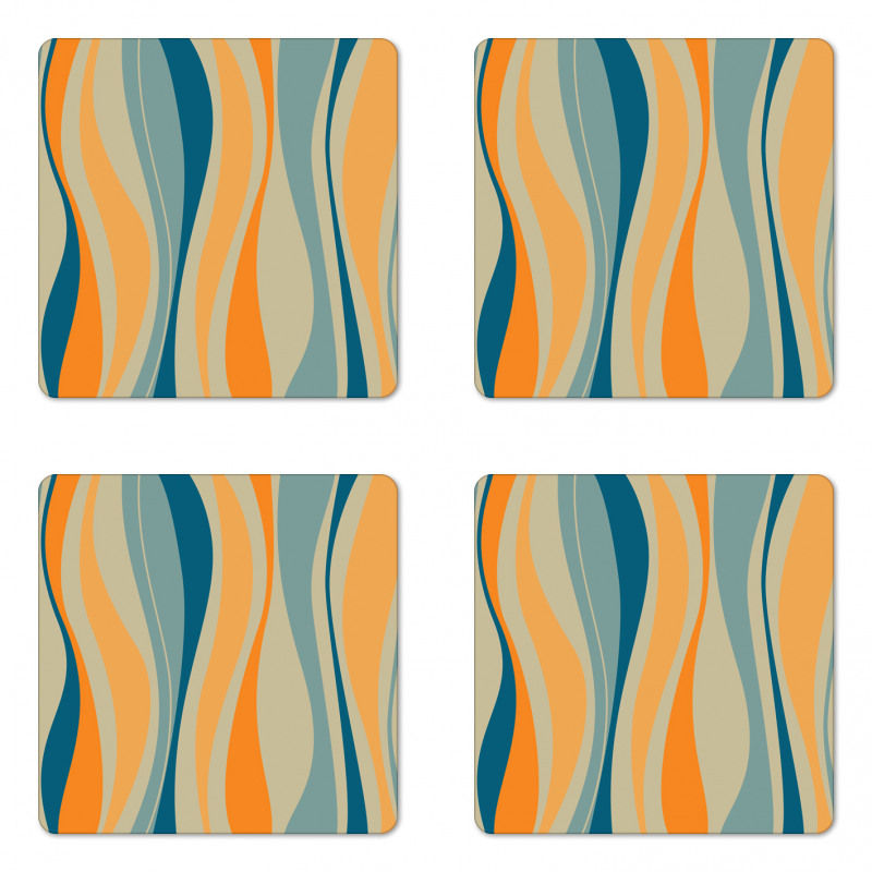 Retro Vibrant Stripes Coaster Set Of Four
