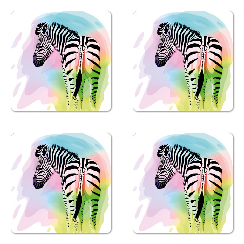 Striped Safari Animal Coaster Set Of Four