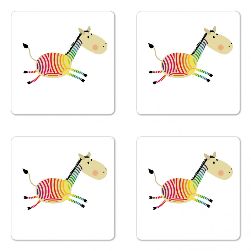 Happy Cartoon Animal Coaster Set Of Four