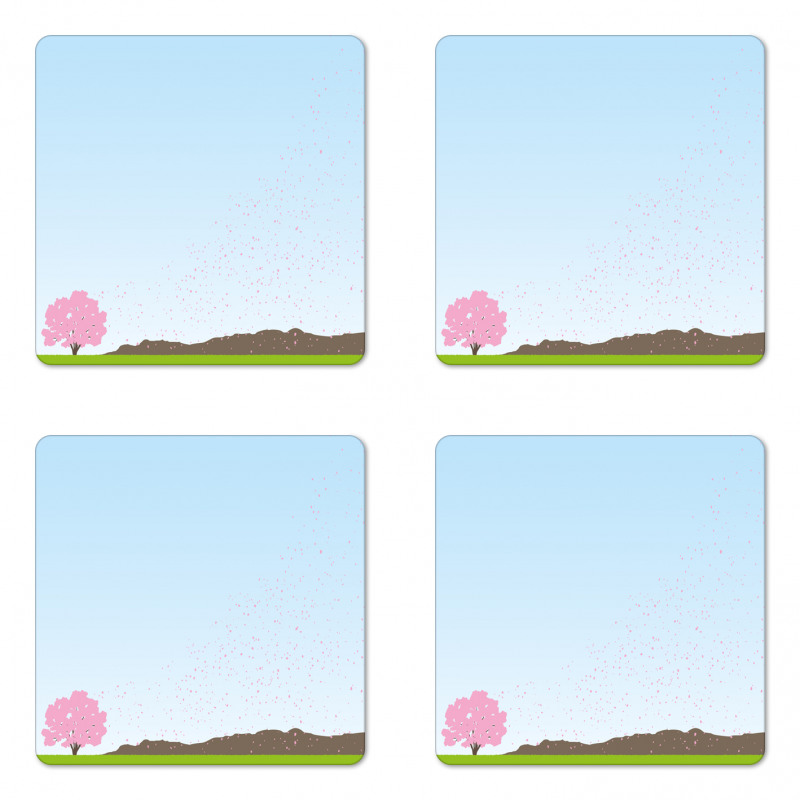 Floating Cherry Blossom Coaster Set Of Four