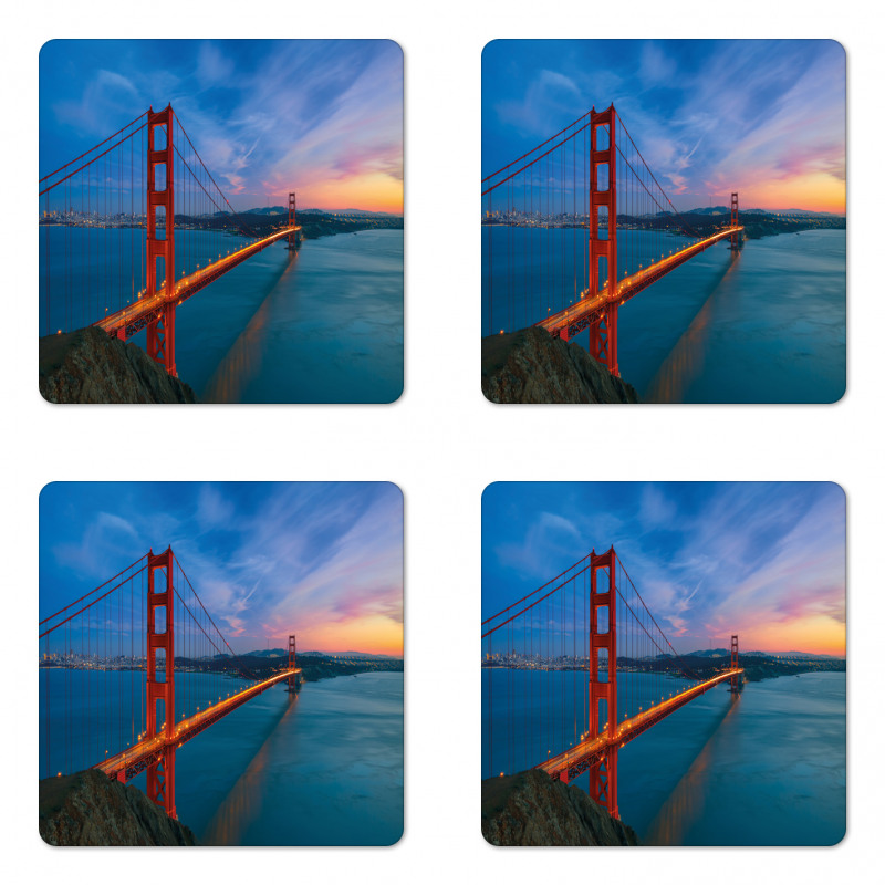 Golden Gate Bridge Scene Coaster Set Of Four