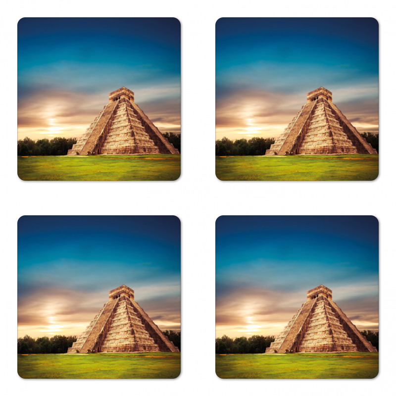 Kukulkan Pyramid Yucatan Coaster Set Of Four