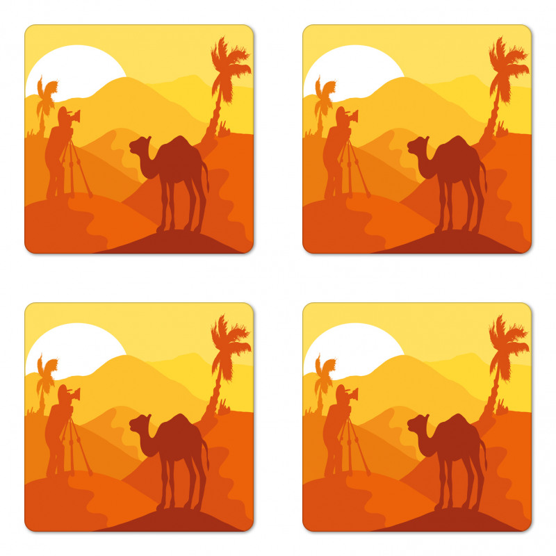 Camel Safari Monochrome Art Coaster Set Of Four