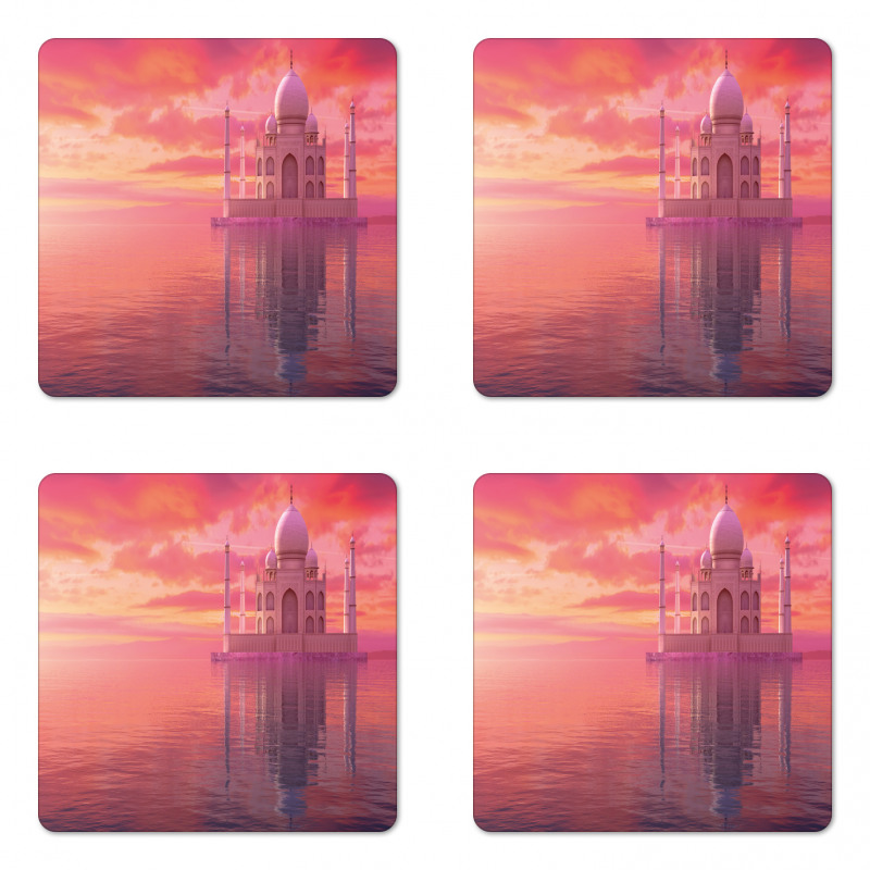 Romantic Taj Mahal Display Coaster Set Of Four