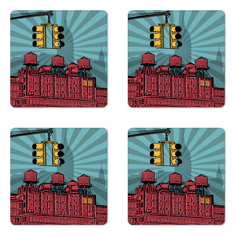 Graphical Manhattan City Coaster Set Of Four