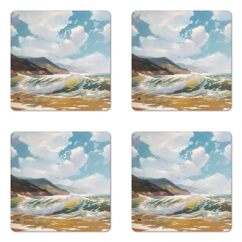 Sea Waves Coastline Coaster Set Of Four