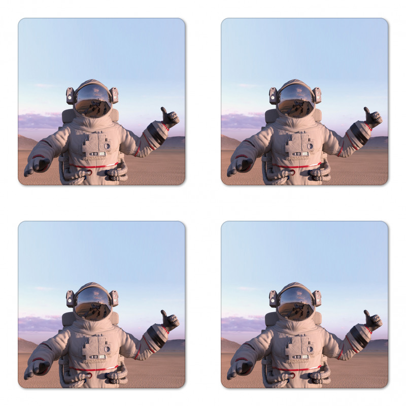 Astronaut Giving Thumbs Coaster Set Of Four