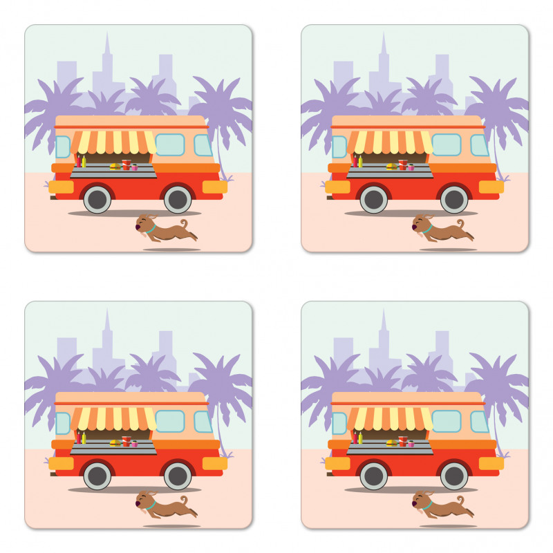 Street Food Van Dog Coaster Set Of Four