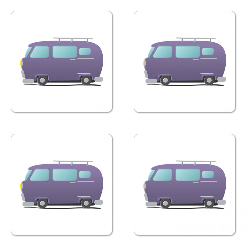 Side View Funny Van Coaster Set Of Four