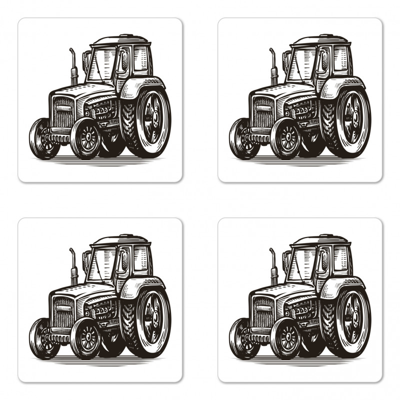 Farming Tractor Art Coaster Set Of Four