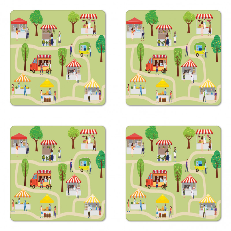 Street Food Festival Fun Coaster Set Of Four