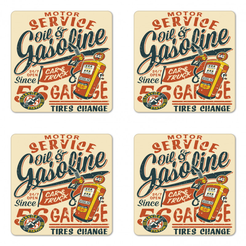 Grunge Gasoline Art Coaster Set Of Four