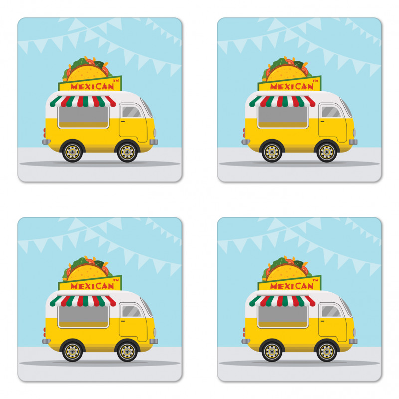 Mexican Food Van Coaster Set Of Four