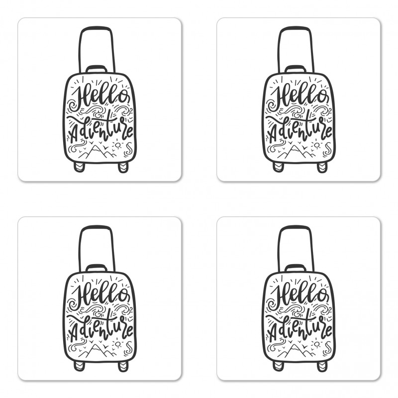 Wanderlust Suitcase Coaster Set Of Four