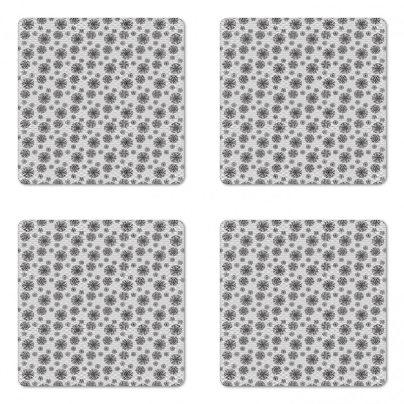 Botany Motif Polka Dots Coaster Set Of Four