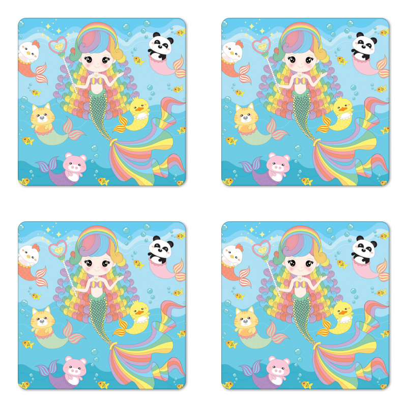 Funky Underwater Characters Coaster Set Of Four