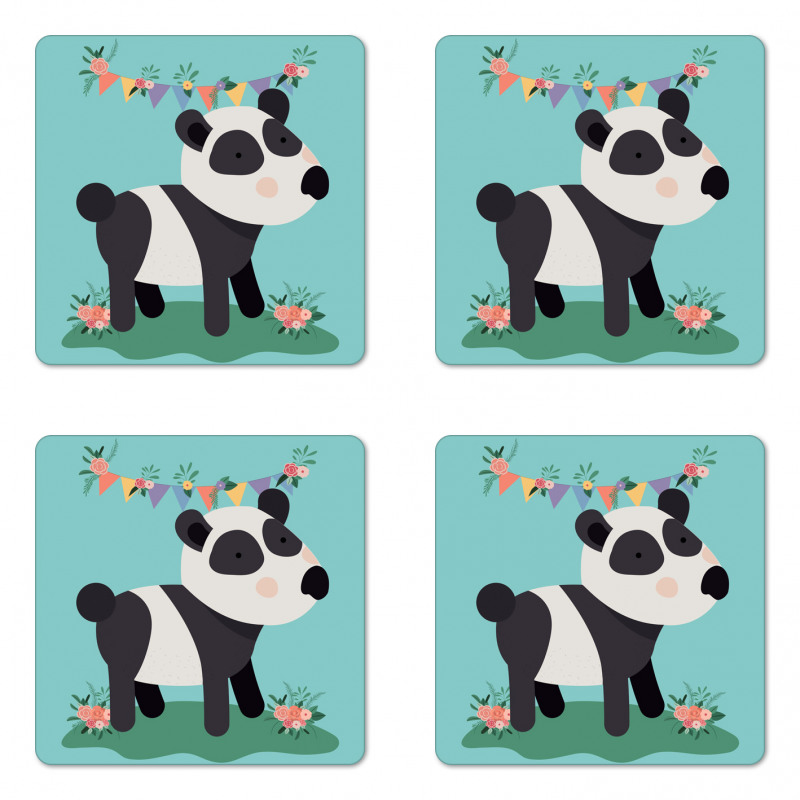 Children's Party with Flowers Coaster Set Of Four