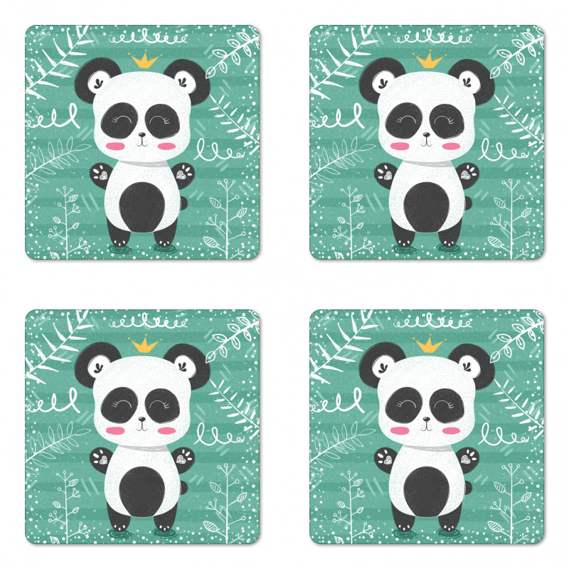 Woodland Items Drawn by Hand Coaster Set Of Four