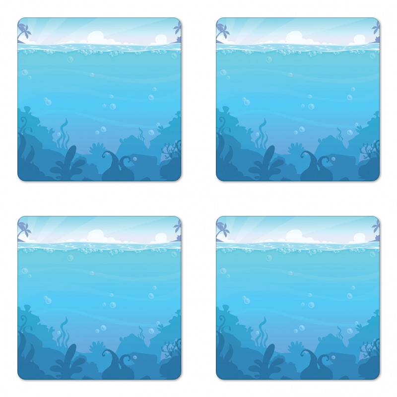 Underwater Landscape Palms Coaster Set Of Four