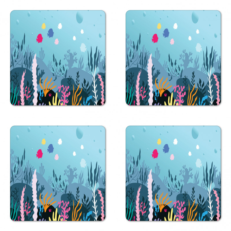 Seaweed Algae and Coral Coaster Set Of Four