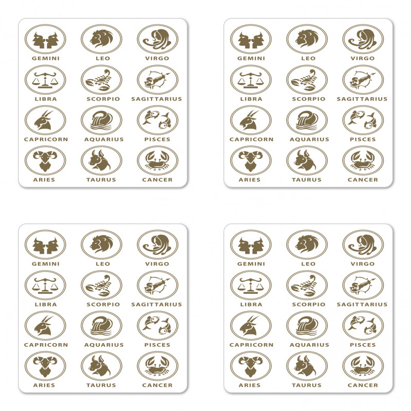 Classic Zodiac Chart Coaster Set Of Four