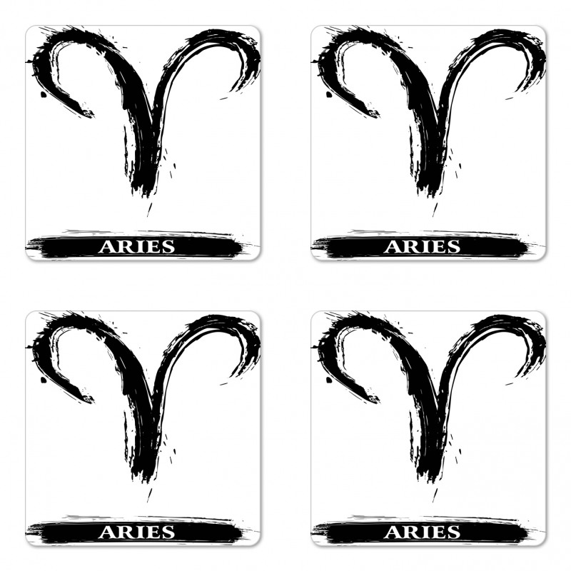 Aries Astrology Sign Coaster Set Of Four