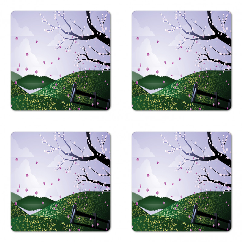 Spring Time Scene Coaster Set Of Four