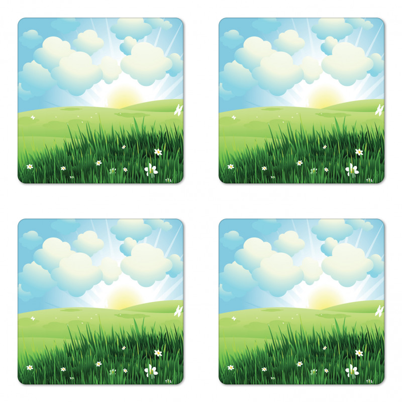 Sun and Clouds Coaster Set Of Four