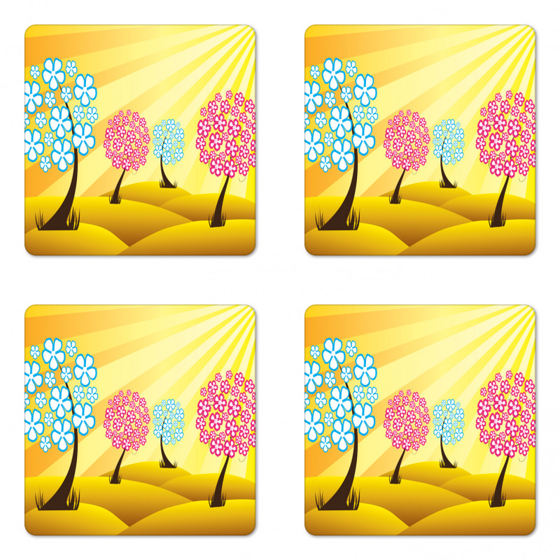 Blooming Trees Coaster Set Of Four