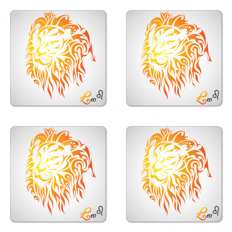 Leo Horoscope Sign Coaster Set Of Four