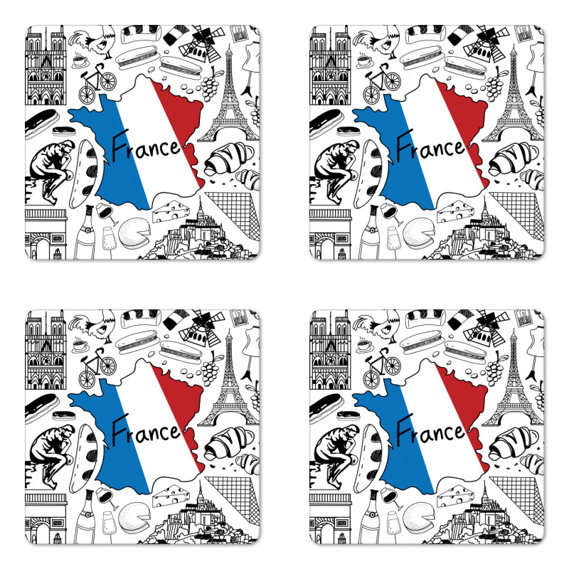 French Culture Coaster Set Of Four