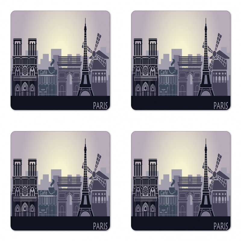 French Building Coaster Set Of Four