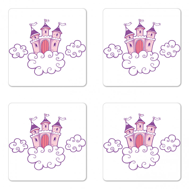 Dreamy Fortress Clouds Art Coaster Set Of Four