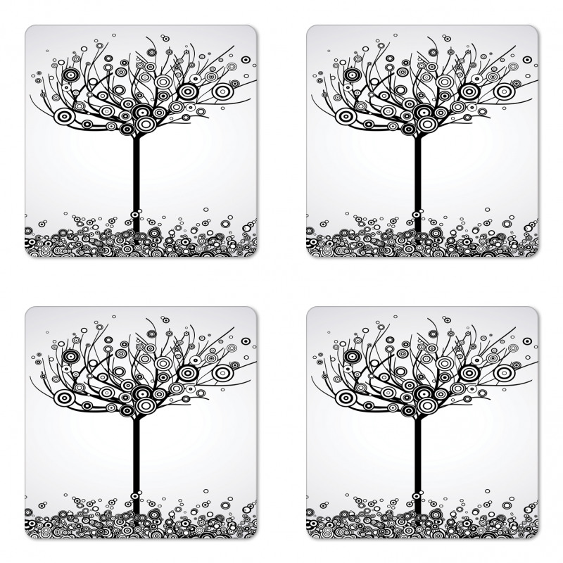 Circular Leaves Coaster Set Of Four