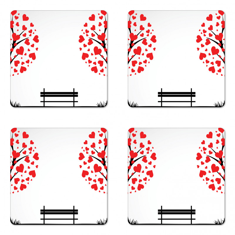 Heart Romance Love Art Coaster Set Of Four