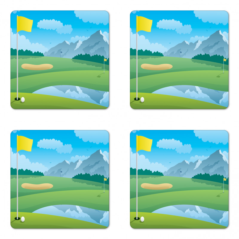 Golfing Field Coaster Set Of Four