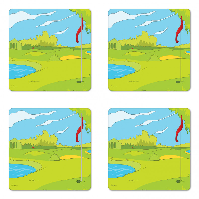 Grass and Pond Coaster Set Of Four