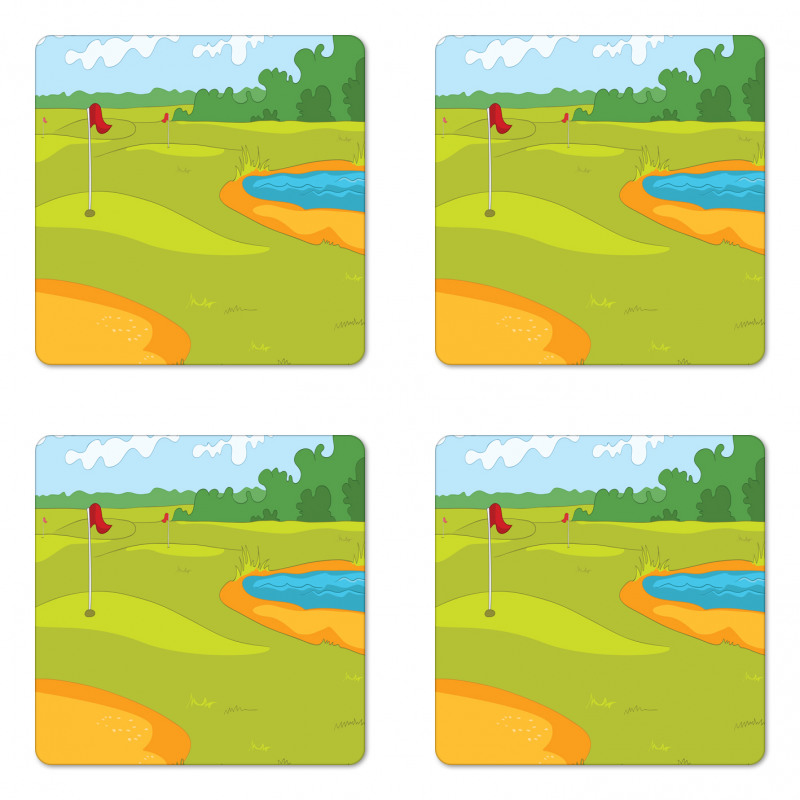 Flags Grass Land Coaster Set Of Four