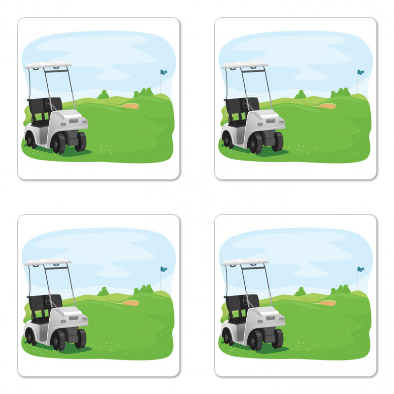 Car and Field Coaster Set Of Four