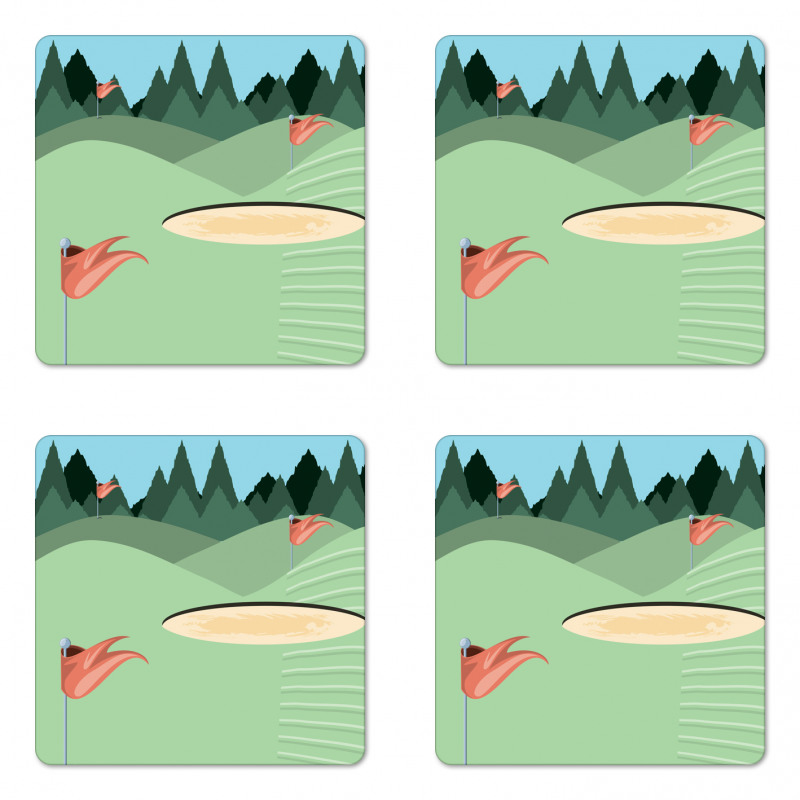 Hills Flags Woods Coaster Set Of Four