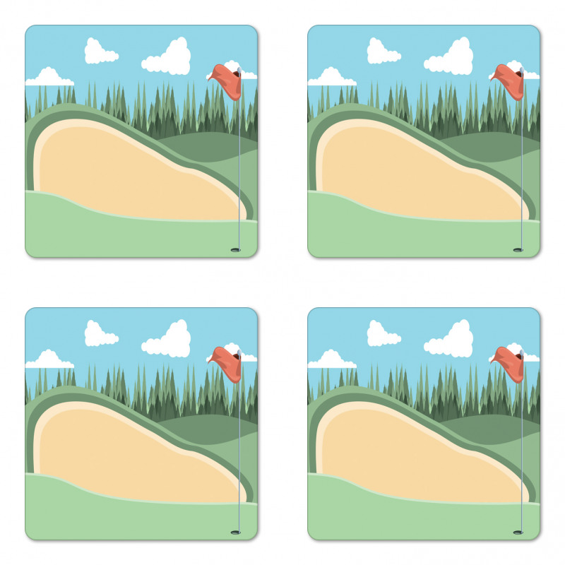 Sand Grassy Field Coaster Set Of Four