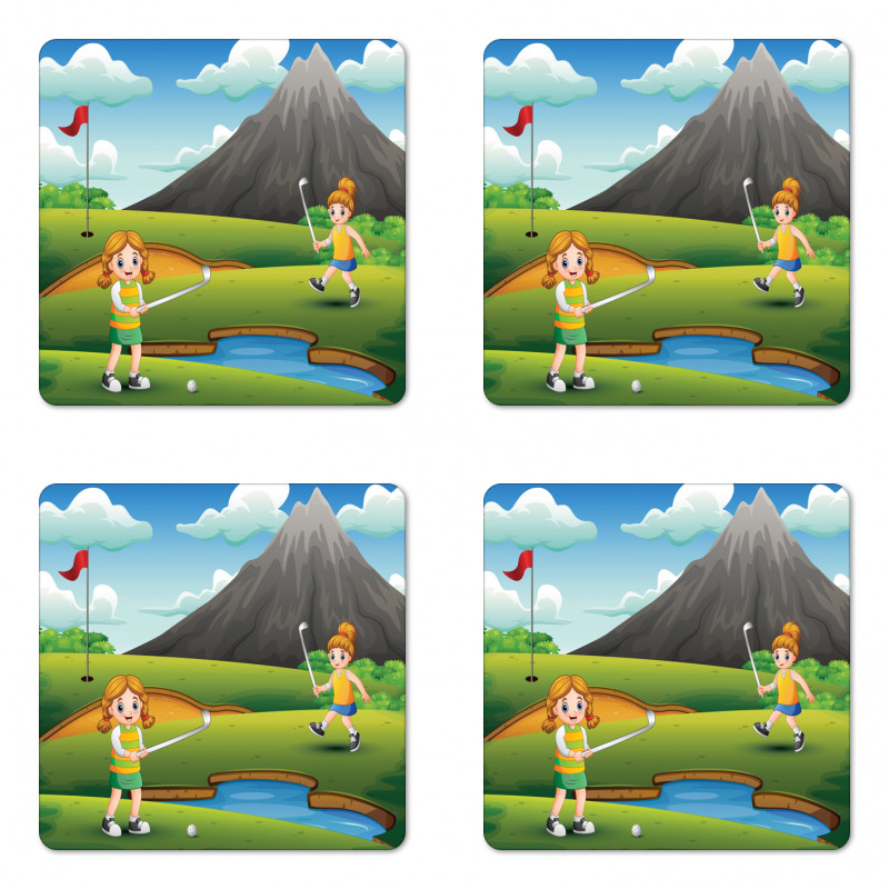 Golfer Children Coaster Set Of Four