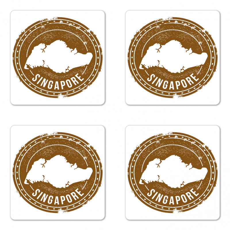 Grunge Mapping Design Coaster Set Of Four