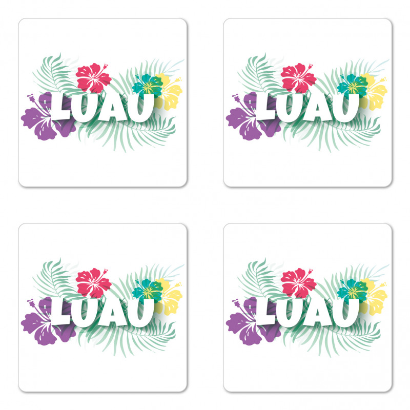 Hawaiian Party Time Petals Coaster Set Of Four