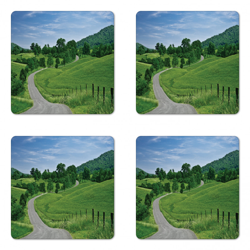 Idyllic Road Forest Coaster Set Of Four