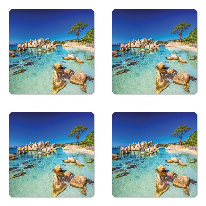 Beach and Clear Ocean Coaster Set Of Four