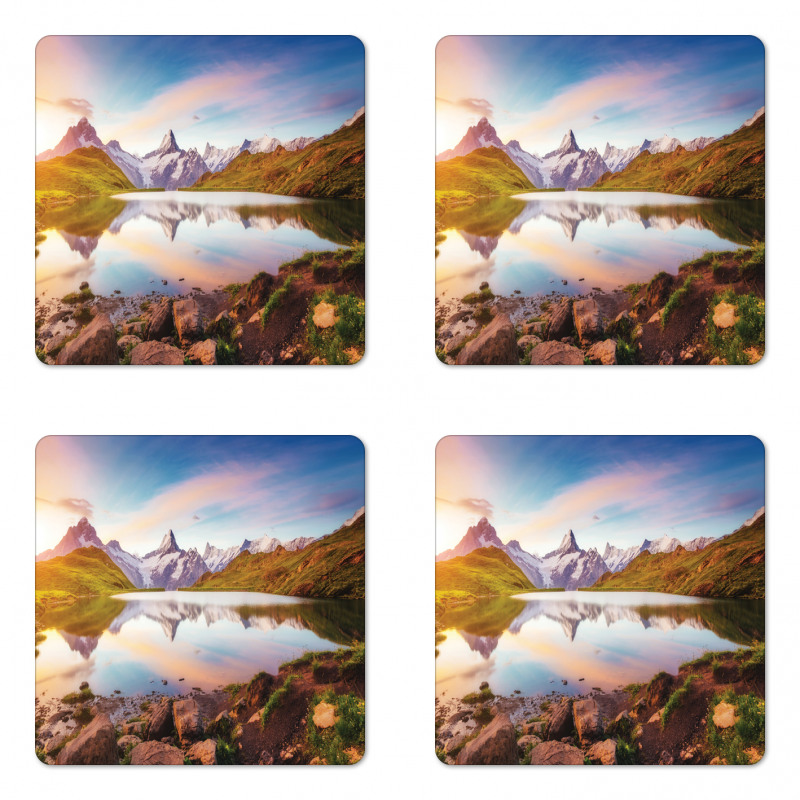 Tranquil Lake Sunrise Coaster Set Of Four