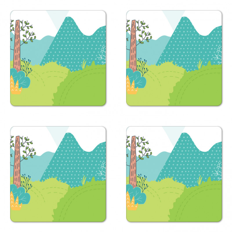 Dotted Mountains Coaster Set Of Four