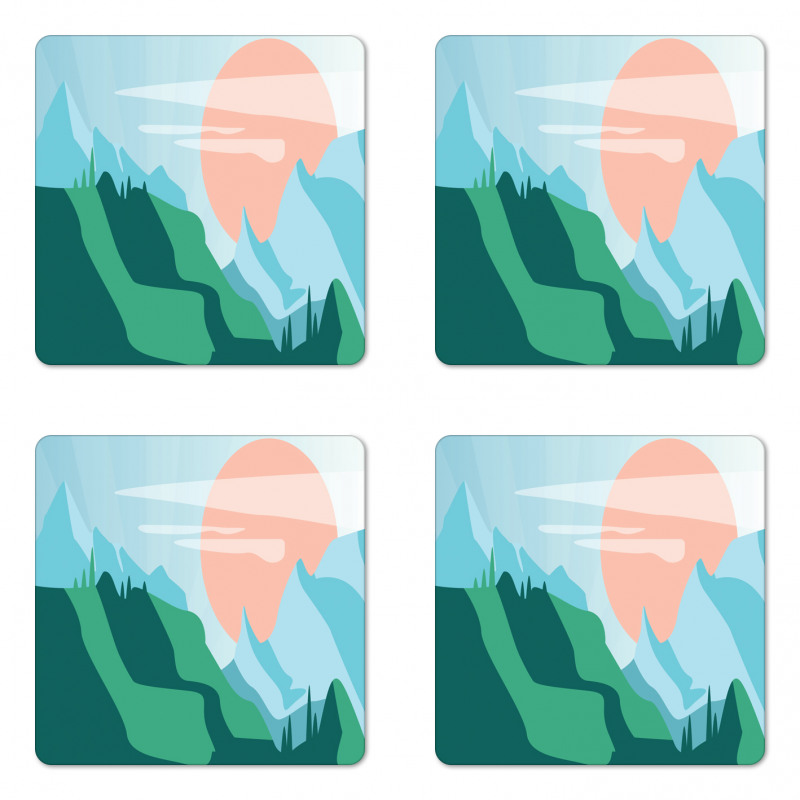 Pastel Art Landscape Coaster Set Of Four